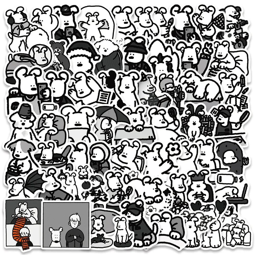 62PCS Cute Puppy Dog Stickers for Skateboard, Laptop, Motorcycle, Car, Kid Toy (ONLINE ORDER ONLY)