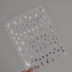 Retro Mini Flower Vintage Leaves Hot Stamping Petal Daisy Delicate Chic Self Adhesive Nail Art Stickers Manicure Decal Wholesale (ONLINE ORDER ONLY)