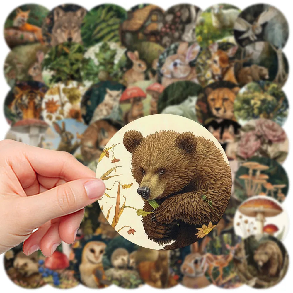 Jungle Animal Plant Stickers Waterproof DIY Laptop Phone Guitar Bicycle Decoration (ONLINE ORDER ONLY)