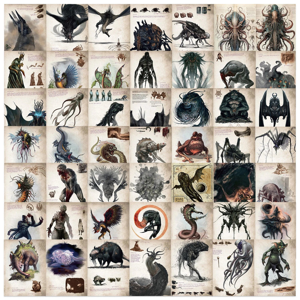 50pcs Cthulhu Mythos Monsters Funny Graffiti Stickers Vinyl Waterproof Stickers Pack For Water Bottle Laptop Scrapbook Stickers (Online Order Only)