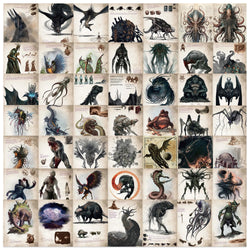 50pcs Cthulhu Mythos Monsters Funny Graffiti Stickers Vinyl Waterproof Stickers Pack For Water Bottle Laptop Scrapbook Stickers (Online Order Only)