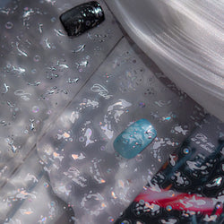 Ocean Elements Starry Sea Shoal of Fish School Water Bubbles Water Bubbles Adhesive Nail Art Decoration Sticker Manicure Decals (Online Order Only)