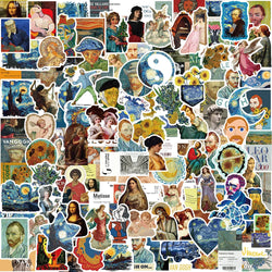 40/50Pcs Van Gogh Artist Oil Painting Style Art Pattern Sticker for Laptop Phone Guitar Suitcase Notebook Motorcycle Car Sticker (ONLINE ORDER ONLY)