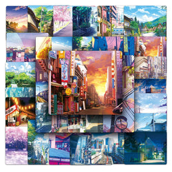 Anime Street Landscape Stickers Pack - Aesthetic DIY for Phone, Laptop, Skateboard, Luggage, Guitar, Kid Toy (Online Order Only)