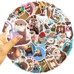 50PCS Cute Otter Animal Cartoon Sticker Decals DIY Phone Laptop Stationery Waterproof Kawaii Kids Decoration Sticker Toys (ONLINE ORDER ONLY)