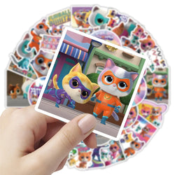 10/30/50PCS Super Kitties Stickers Cute Cartoon Sticker Kids Toy DIY Luggage Laptop Phone Guitar Car Bike Skateboard Decals Gift (ONLINE ORDER ONLY)
