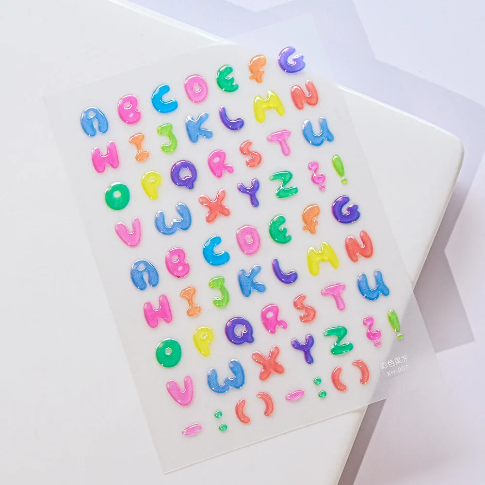 1Sheet Valentine's Day Decals 5D Nail Art Stickers Heart Self-Adhesive Slider Love Letters DIY Manicure Accessories "Dopamine" % (ONLINE ORDER ONLY)