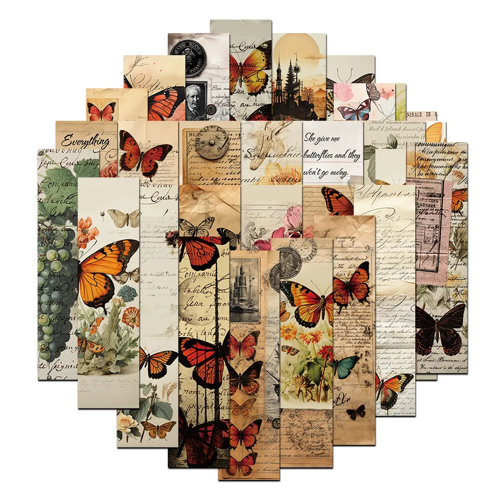 Retro Butterfly Bookmark Stickers for Suitcase, Laptop, Luggage, Phone, Car, DIY (ONLINE ORDER ONLY)