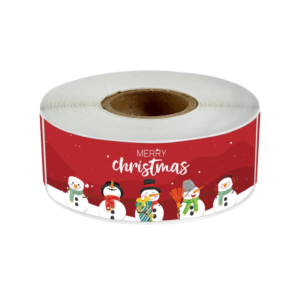120pcs/roll Rectangle Merry Christmas Sticker Holiday Party Gift Decoration Sealed Envelope Stickers Happy New Year Baking Label (ONLINE ORDER ONLY)