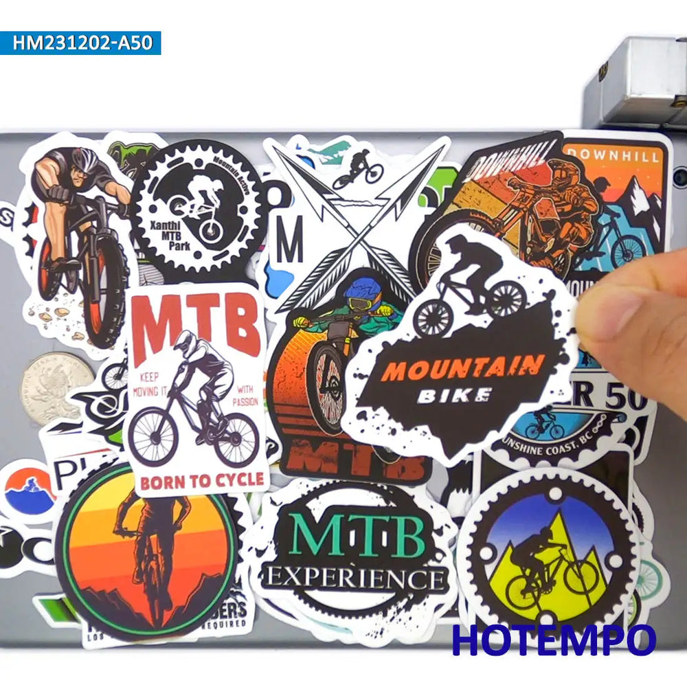 20/30/50Pieces Extreme Sport MTB Down Hill Mountain Bike Stickers for Helmet Bicycle Car Motorcycle Luggage Phone Laptop Sticker (Online Order Only)