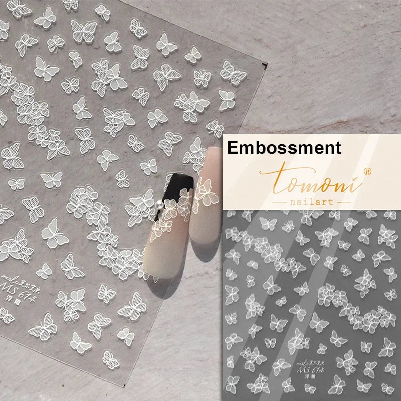 Dreamy Moon Star Cloud Butterfly Starrylight Rhinestone 5D Soft Embossed Relief Nail Art Sticker 3D Decal Decoration Manicure (ONLINE ORDER ONLY)