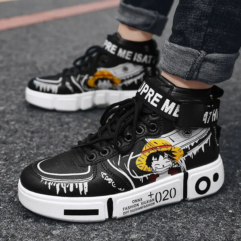 One Piece Luffy High Top Shoes Zoro Anime Sneakers (ONLINE ORDER ONLY)