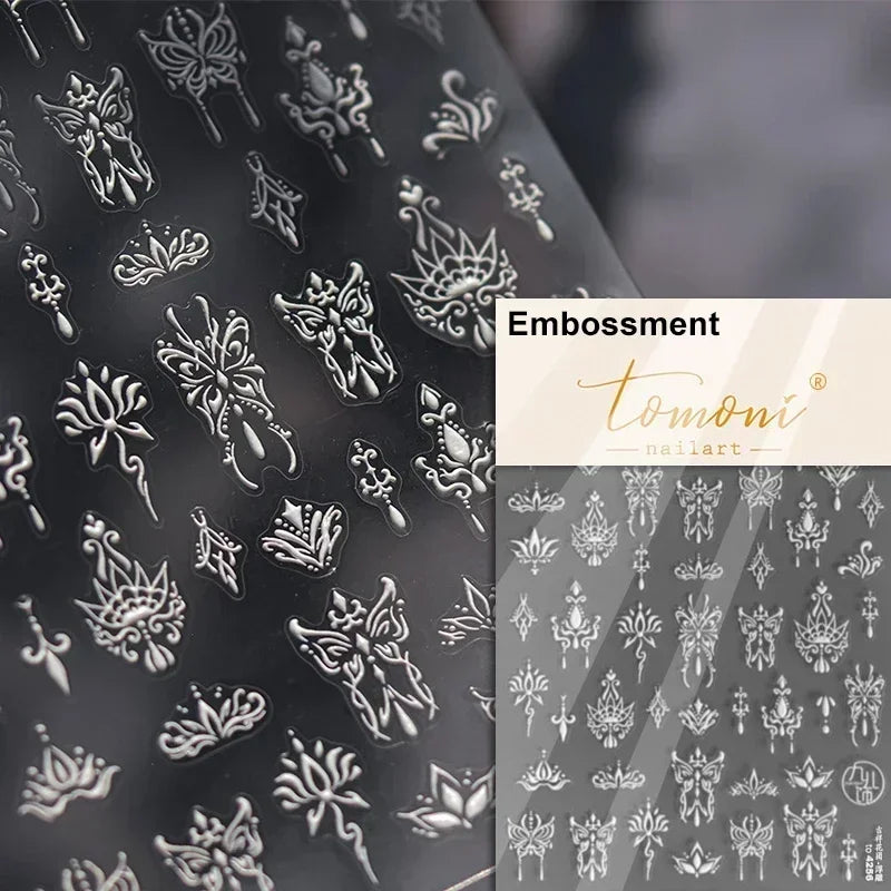 Dreamy Chic Butterfly Flower Bowknot Square Rhinestone Crystal 5D Self Adhesive Nail Art Stickers Fantasy Shiny Manicure Decals (ONLINE ORDER ONLY)
