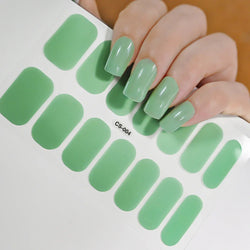 14Tips Solid Color Stickers Nail Art Supplies European & American Simple Decals Oil Film Decals Press on Nails Stickers Designer (ONLINE ORDER ONLY)