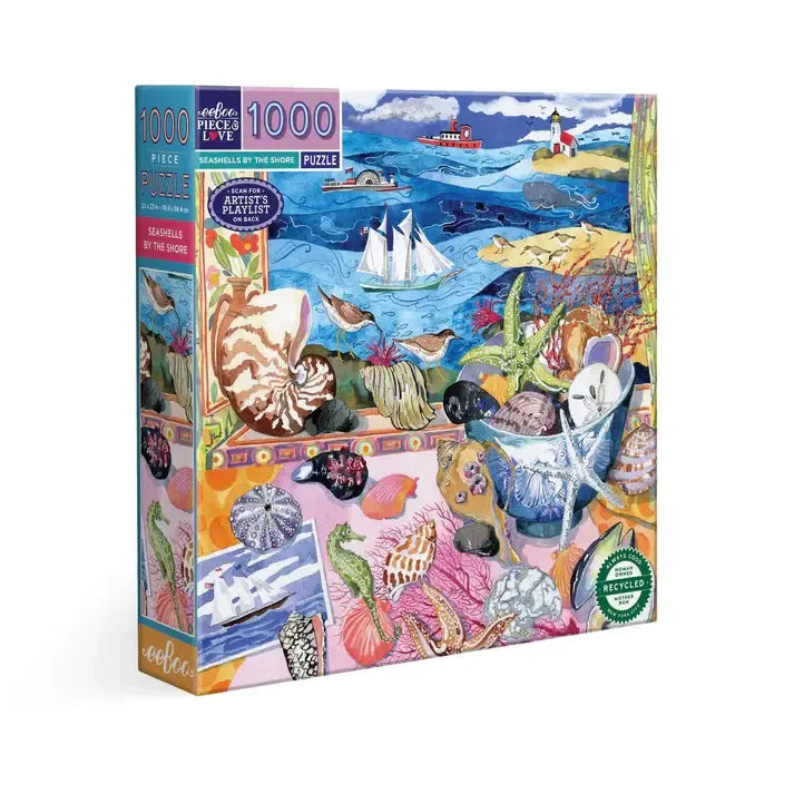 Seashells by the Shore 1000 Piece Jigsaw Puzzle eeBoo (ONLINE ORDER ONLY)