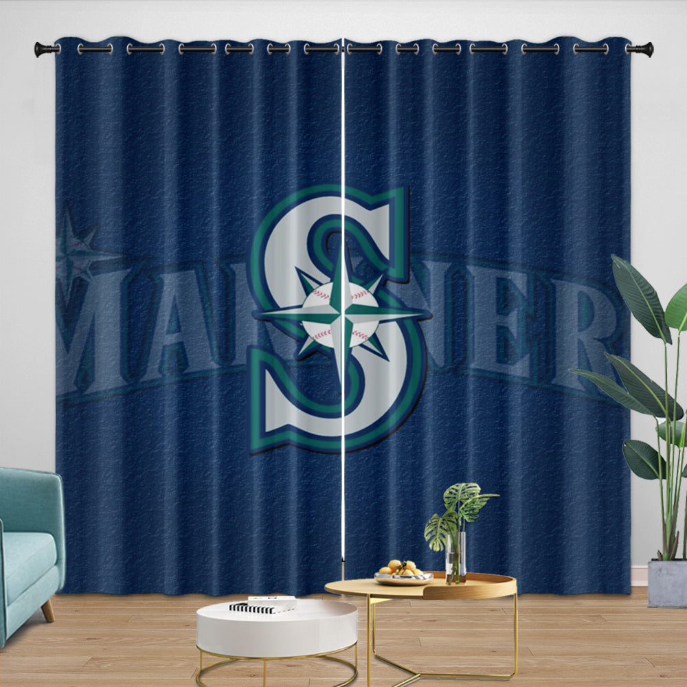 Seattle Mariners Curtains Blackout Window Drapes Room Decoration (Online Order Only)