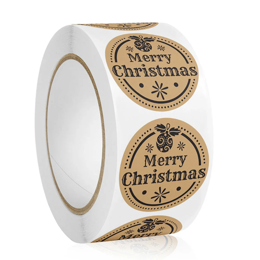 100-500pcs Merry Christmas Santa Claus Labels Stickers for Gift Package Card Envelope Wrapping Party Baking Small Business (Online Order Only)
