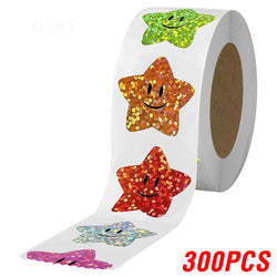 100-500pcs Glitter Star Stickers for Kids School Teacher Reward Sticker Party Decor Small Business Label Scrapbooking Stickers (Online Order Only)