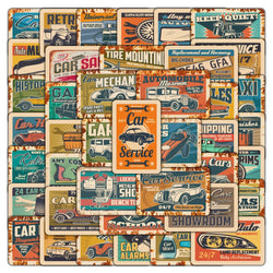 10/30/50pcs Classic Retro Modified Racing Car Motorcycle Stickers Laptop Phone Motorcycle Luggage Bike Cool Waterproof Sticker (ONLINE ORDER ONLY)