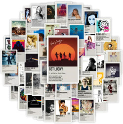 Music Album Collection Stickers DIY Kids Toy Gift for Phones Laptops Bottles Scrapbooking Luggage Decorative Graffiti Waterproof (Online Order Only)