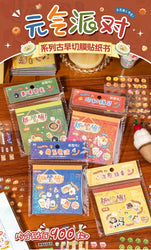 24piece/book Vitality Party Series Cut Film Sticker Book Y2K Journal Handbook Scrapbooking Kawaii Decoration Sticker Gift (ONLINE ORDER ONLY)