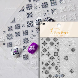 Gold Stamped Silver Totems Geometric Patterns Figure 5D Self Adhesive Nail Art Stickers Stars Bohemia Manicure Decals Wholesale (Online Order Only)