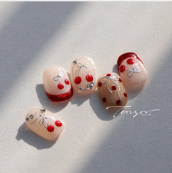 Mini Fruit Cherry Charming Strawberry Ribbon Line Bowknot Jelly Charming Chic Self Adhesive Nail Art Stickers Manicure Decals (ONLINE ORDER ONLY)