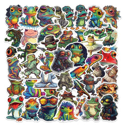 10/30/51PCS Colorful Psychedelic Frog Cartoon Stickers DIY Laptop Luggage Skateboard Graffiti Decals Fun for Kid Toys Gift (ONLINE ORDER ONLY)