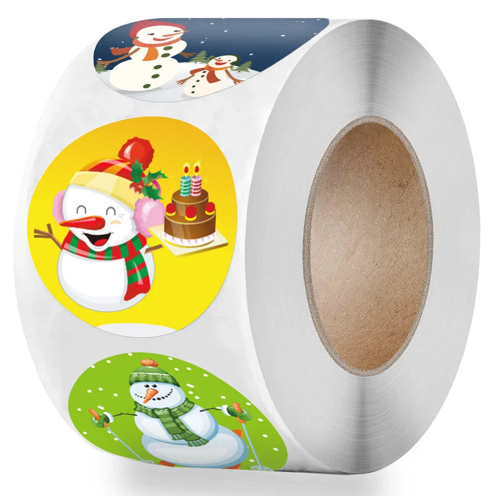 100-500pcs Cartoons Kraft Sticker Merry Christmas Stickers Package Seal Labels Christmas Gift Decoration Sticker new year decor (ONLINE ORDER ONLY)