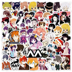 50pcs Bungou Stray Dogs Anime Stickers for Laptop, Phone, Suitcase, Water Bottle, Scooter, Fridge (Online Order Only)