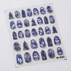 Shiny Colorful Color Block Fragment Square Fragment Grid Rhombus 3D Self Adhesive Nail Art Stickers Rhinestone Manicure Decals (Online Order Only)
