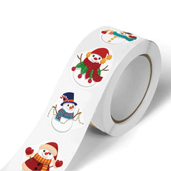100-500pcs Heterotypic Christmas Themed Snowmans Stickers 8 Designs DlY Holiday Party Decoration Labels Stationery stickers (Online Order Only)