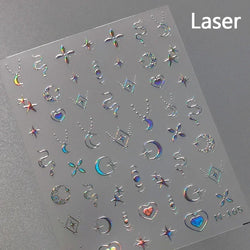 Shiny Laser Constellation Totem Pink Blue Gold Silver Shell Starfish Moon Star 3D Self Adhesive Nail Art Sticker Manicure Decals (ONLINE ORDER ONLY)