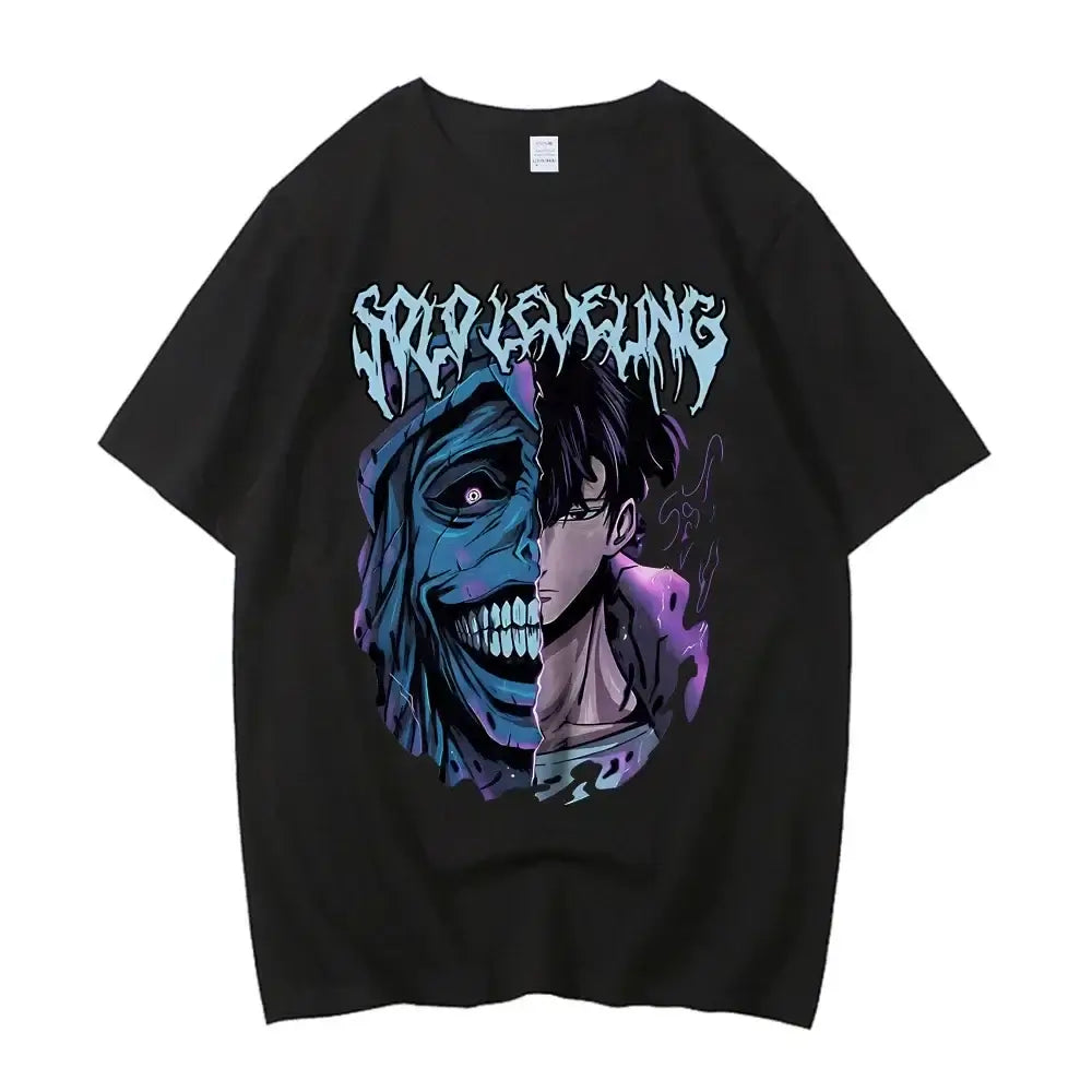 Solo Leveling T Shirt Sung Jinwoo Harajuku Graphic Tee (ONLINE ORDER ONLY)