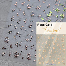 Autumn Fall Maple Leaves Ginkgo Leaf Osmanthus Chrysanthemums Rabbit Bunny Plant Flower Relief Nail Art Sticker Decoration Decal (ONLINE ORDER ONLY)