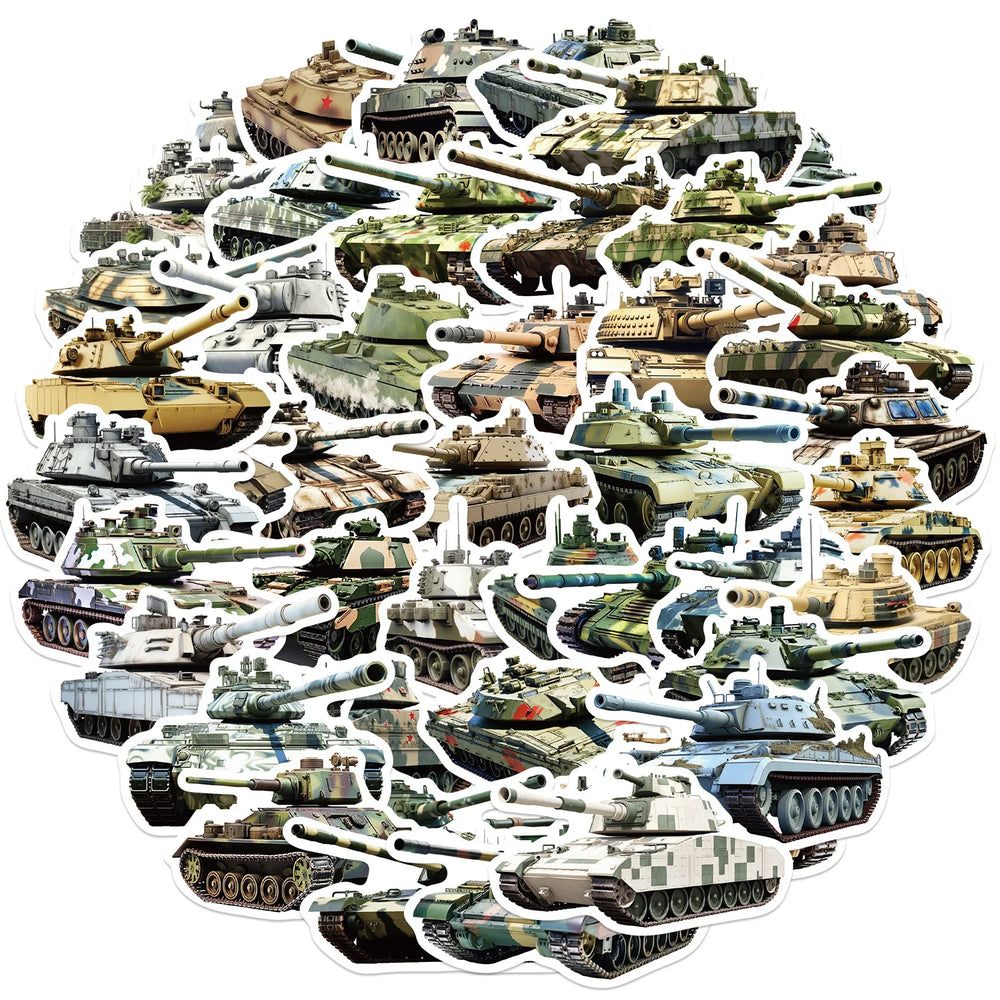 Cartoon Tank Waterproof Stickers for Suitcase, Skateboard, Laptop, Luggage, Phone - 10/30/50Pcs Decal Set (ONLINE ORDER ONLY)