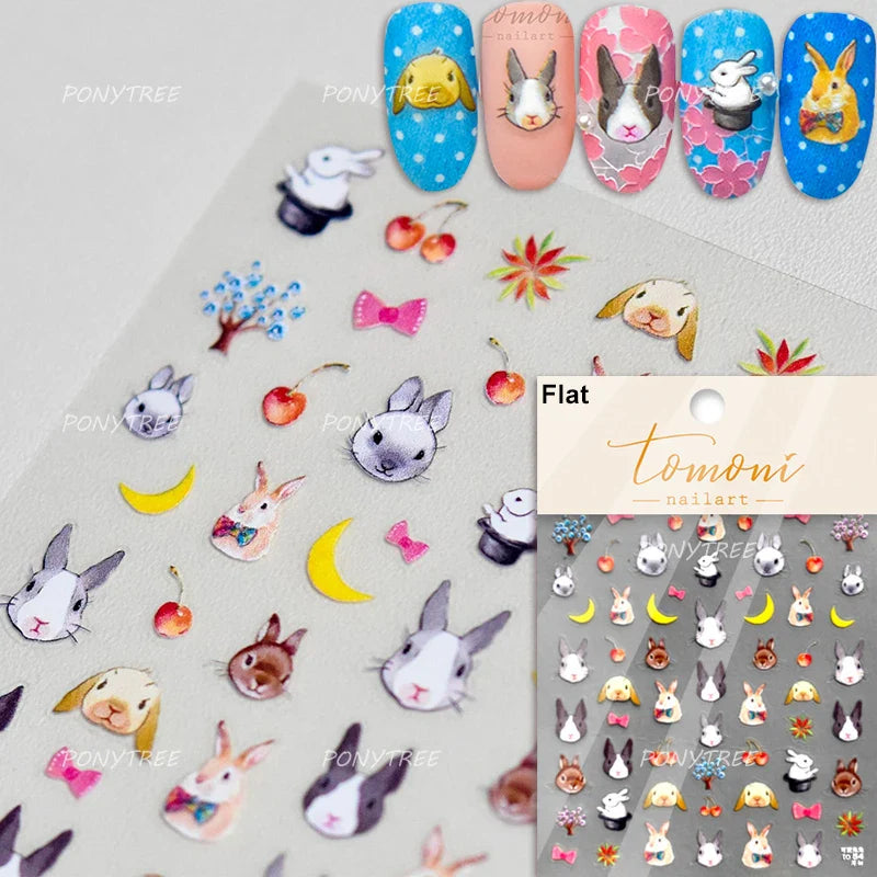 Lovely Mini Red Cherry Jelly Star Sun Fruit Charming Silver 3D 5D Self Adhesive Nail Art Stickers Cute Manicure Decals Wholesale (ONLINE ORDER ONLY)