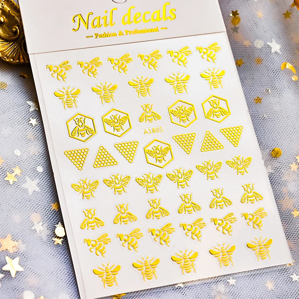 1PC Heart Love Design 3D Nail Art Sticker English Letter Self-Adhesive Slider Valentine's Day DIY Manicure Tips Accessories Tool (ONLINE ORDER ONLY)