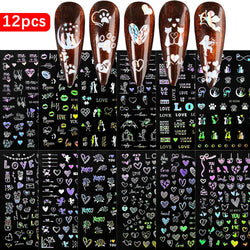 12PCS French Tassel Crescent Moon Arc Self Adhesive Nail Art Sticker 3D French Kiss Crescent Nail Stickers Lines Manicure Decals (ONLINE ORDER ONLY)