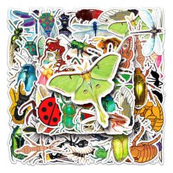 50Pcs Insect Cartoon Waterproof Vinyl Stickers for Skateboard Snowboard (Online Order Only)