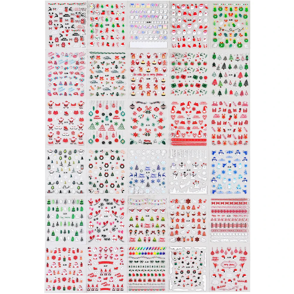 30pcs Children's Cartoon Rabbit Nail Stickers with Sequins and Glitter Colorful Flowers DIY Decal Kid Toy Kawaii Girl Ornaments* (ONLINE ORDER ONLY)