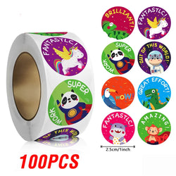 100-500pcs Cute Animal Panda Stickers for Envelope Praise Reward Student Work Label Stationery Seal Lables 1inch/2.5cm (ONLINE ORDER ONLY)