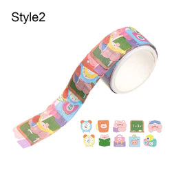 100PCs/Roll Masking Washi Tape Mushroom Butterfly Flower Adhesive Tape Stationery Decoration DIY Scrapbooking Sticker Label (ONLINE ORDER ONLY)