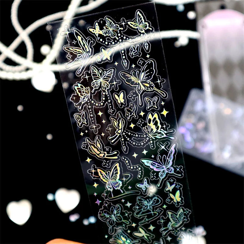 1pcs Hot Silver Laser Stereo Sticker Bright Stars Decorative Adhesive Sticker For Scrapbooking Diary Album Journal DIY Idol Card (Online Order Only)