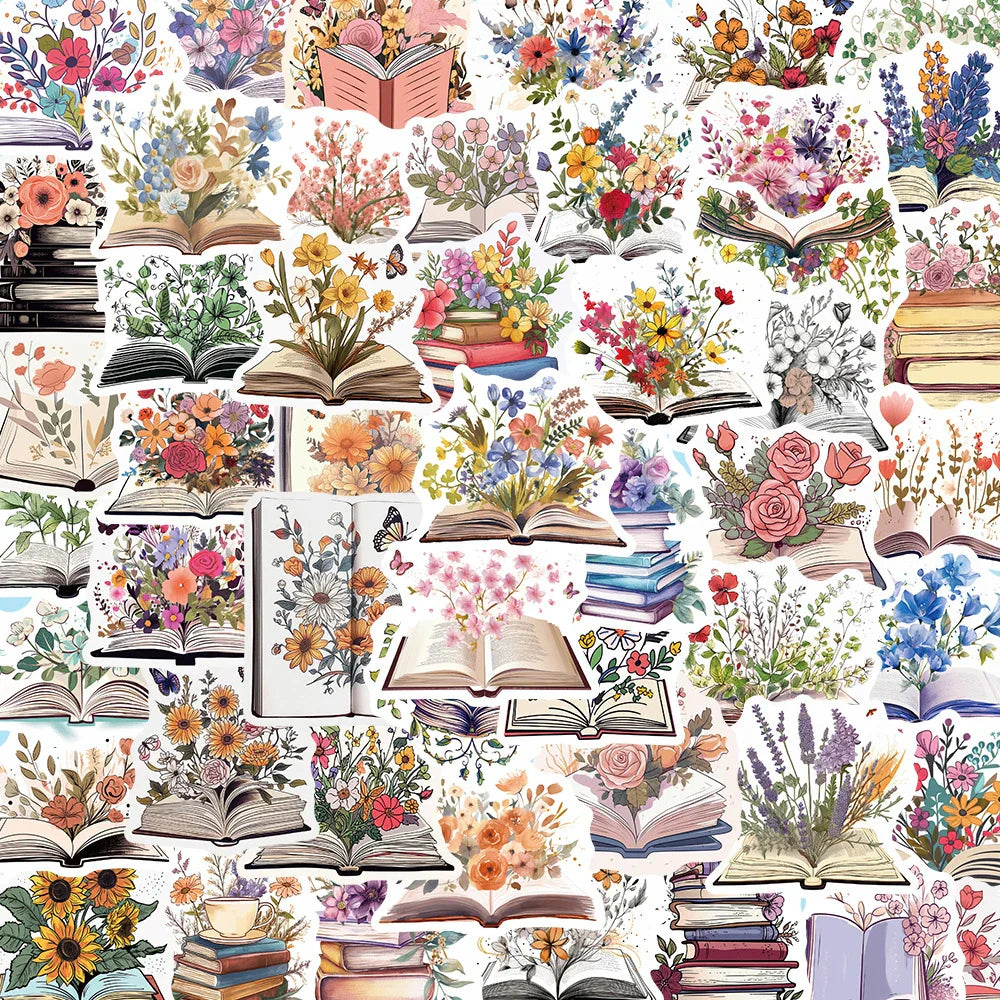 Cartoon Flower Stickers Pack for Laptop Scrapbook Phone Decoration (ONLINE ORDER ONLY)