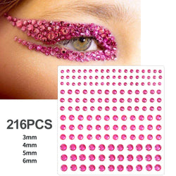 5Pcs Coloful Glitter Face Jewelry Sticker Crystal Eye Body Face Jewels Bady Makeup Tools Temporary Self-Adhesive Nail Rhinestone (ONLINE ORDER ONLY)
