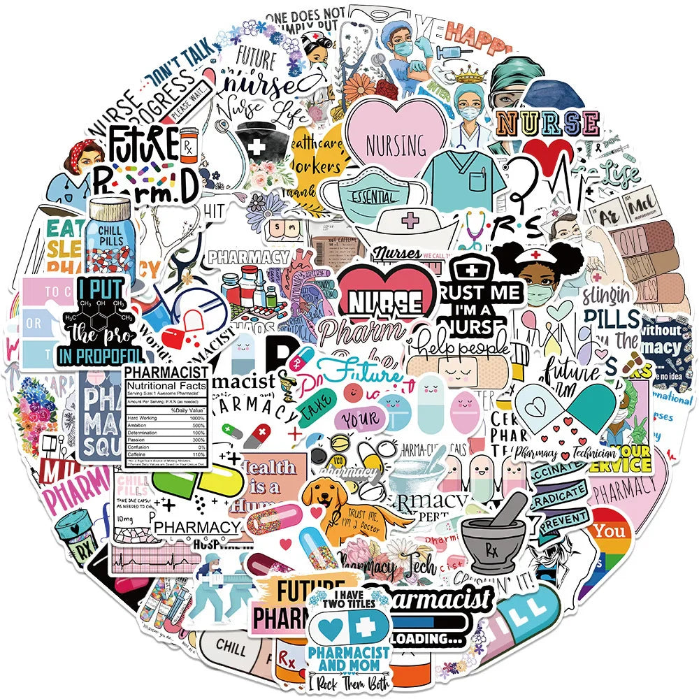 10/50/100Pcs/set Doctor Nurse TV Show Scrapbooking Stickers Decal for For Guitar Laptop Luggage Car Fridge Graffiti Sticker (ONLINE ORDER ONLY)