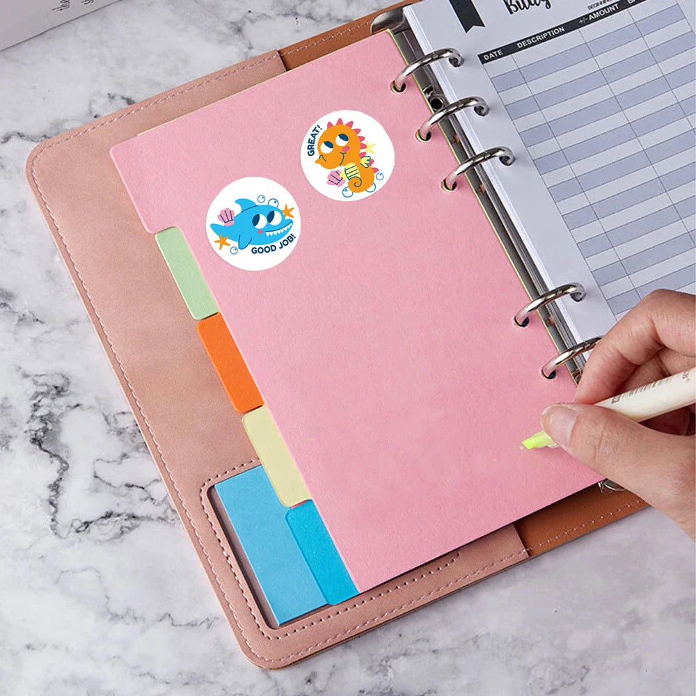 100-500pcs Children's Cartoon Animal Stickers Gift Packaging Sealing Label Kindergarten Little Red Flower Reward Stickers (ONLINE ORDER ONLY)