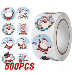 100-500Pcs Gold Snowflake Christmas Stickers Candy Bag Envelopes Sealing Label Christmas Gifts Box Decorations Sticker (ONLINE ORDER ONLY)