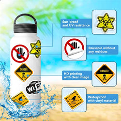 10/30/50PCS Warning Slogans PVC Sticker Aesthetic DIY Children's Decoration Scrapbooking Stationery School Supplies for Kids (ONLINE ORDER ONLY)